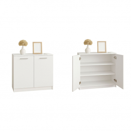 Set Dormitor Alex, 160x200cm, Gri deschis + Alb, Pal 18 mm [6]