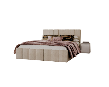 Set Dormitor Alex cu oglinda, 160x200cm, Crem + Alb, Pal 18 mm [4]