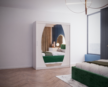 Set Dormitor Cami, Pat 140x200cm, Verde+ Alb, Pal 18 mm [4]