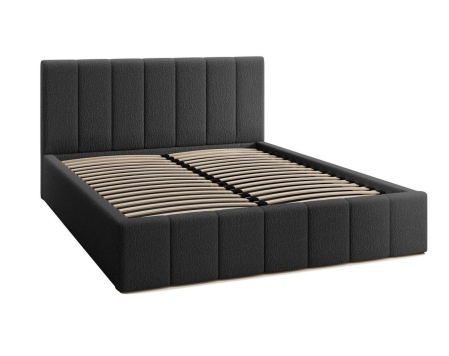 Set Dormitor Karla + somiera rabatabila, Pat 160x200 cm, Negru + Alb [5]