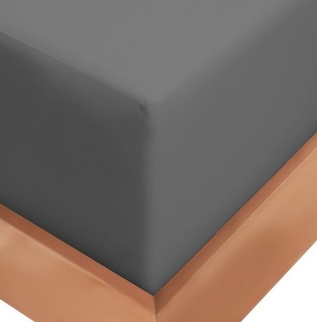 Cearceaf de pat cu elastic, bumbac natural 100%, gri [5]