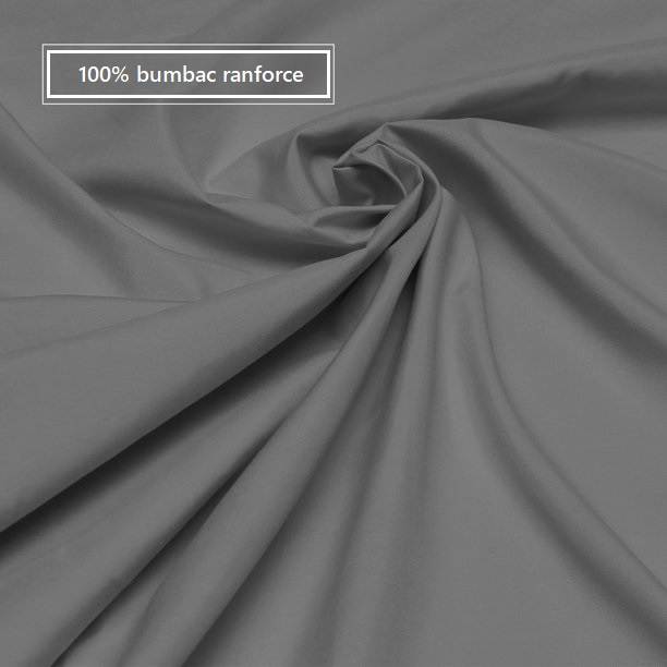 Cearceaf de pat cu elastic, bumbac natural 100%, gri [9]