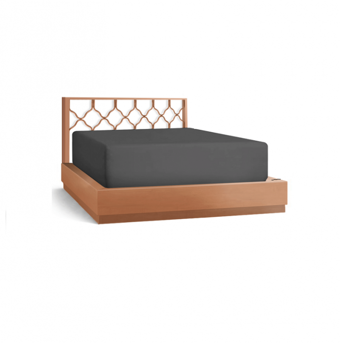 Cearceaf de pat cu elastic, bumbac natural 100%, gri [4]