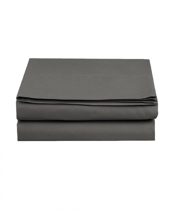 Cearceaf de pat cu elastic, bumbac natural 100%, gri [7]