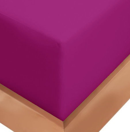 Cearceaf de pat cu elastic, bumbac natural 100%, mov [4]