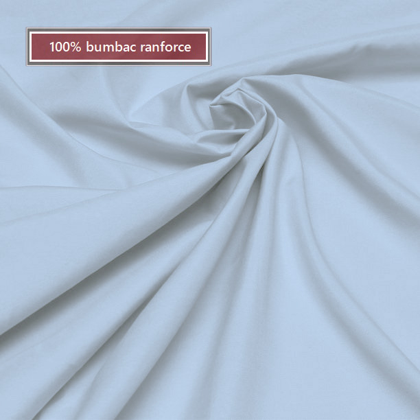 Cearceaf de pat cu elastic, bumbac natural 100%, albastru deschis [6]