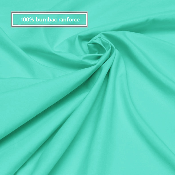 Cearceaf de pat cu elastic, bumbac natural 100%, turcoaz [7]