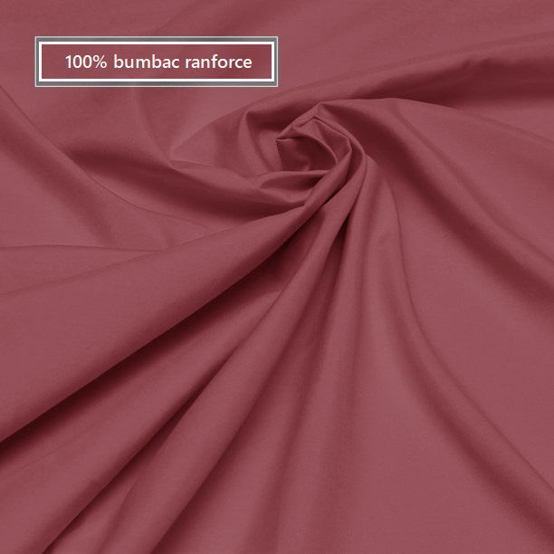 Cearceaf de pat cu elastic, bumbac natural 100%, grena [8]