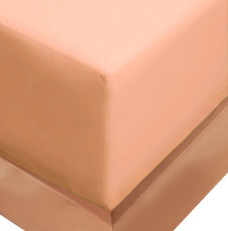 Cearceaf de pat cu elastic, bumbac natural 100%, somon [3]