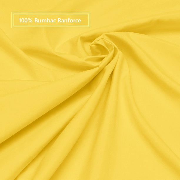 Cearceaf de pat cu elastic, bumbac natural 100%, galben pal [5]