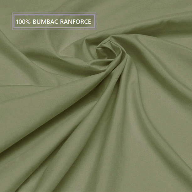 Cearceaf de pat cu elastic, bumbac natural 100%, verde army [6]