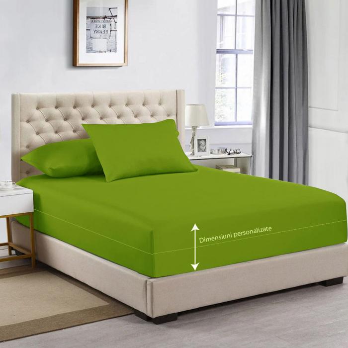 Husa cu fermoar pentru saltea din bumbac 100% natural, de culoare verde mat [8]