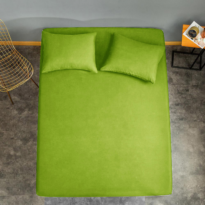 Husa cu fermoar pentru saltea din bumbac 100% natural, de culoare verde mat [10]