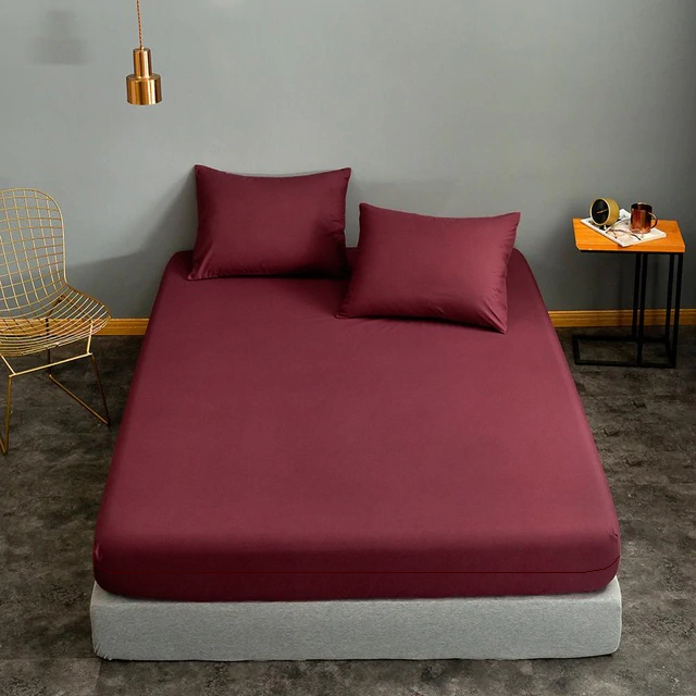 Husa cu fermoar pentru saltea din bumbac 100% natural, de culoare grena [8]