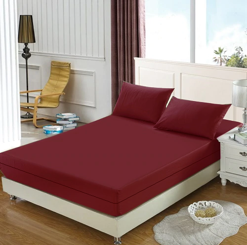 Husa cu fermoar pentru saltea din bumbac 100% natural, de culoare grena [10]