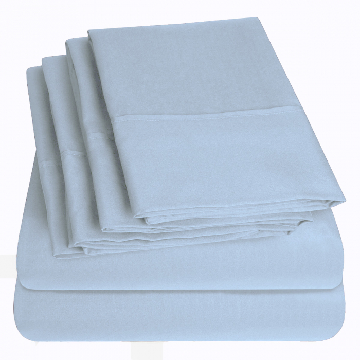 Husa cu fermoar pentru saltea din bumbac 100% natural, de culoare albastru deschis [7]