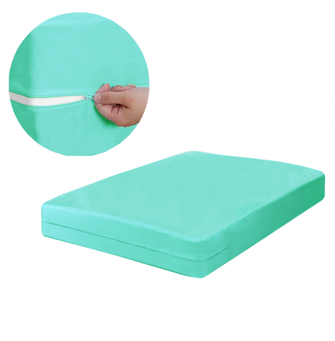 Husa cu fermoar pentru saltea din bumbac 100% natural, de culoare turcoaz [1]