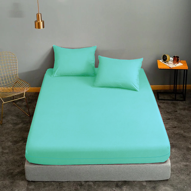 Husa cu fermoar pentru saltea din bumbac 100% natural, de culoare turcoaz [11]