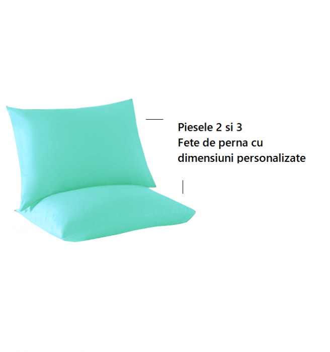 Husa cu fermoar pentru saltea din bumbac 100% natural, de culoare turcoaz [4]