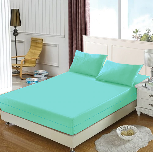 Husa cu fermoar pentru saltea din bumbac 100% natural, de culoare turcoaz [9]