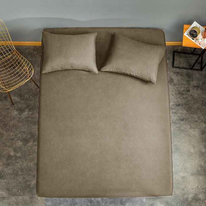 Husa cu fermoar pentru saltea din bumbac 100% natural, de culoare maro [10]