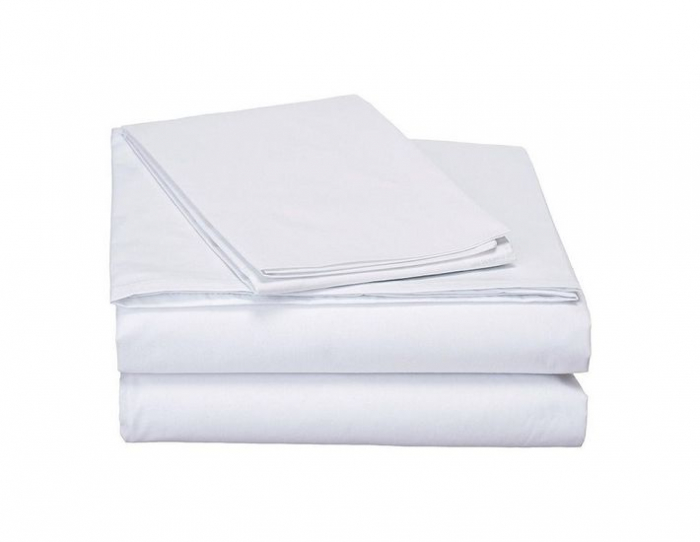 Lenjerie pat 1p bumbac percal alb – 4 piese [1]