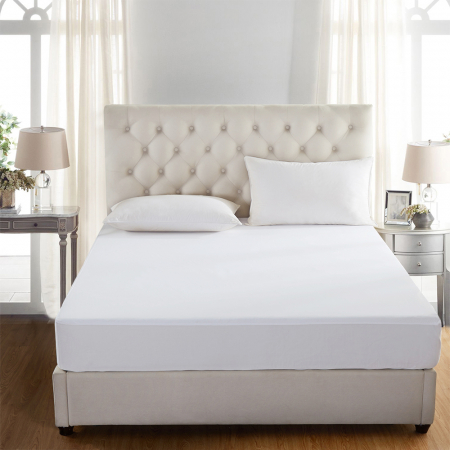 Cearceaf de pat cu elastic, bumbac natural 100%, alb [5]