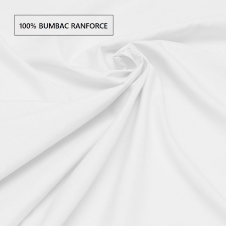 Cearceaf de pat cu elastic, bumbac natural 100%, alb [3]