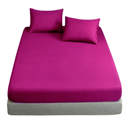 Cearceaf de pat cu elastic, bumbac natural 100%, mov [1]