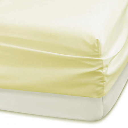 Cearceaf de pat cu elastic, bumbac natural 100%, crem [3]