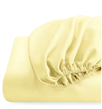 Cearceaf de pat cu elastic, bumbac natural 100%, crem [4]