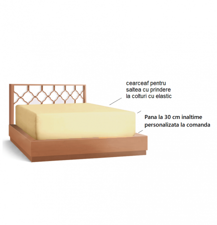 Cearceaf de pat cu elastic, bumbac natural 100%, crem [1]