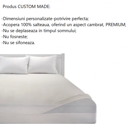 Husa cu fermoar pentru saltea din bumbac 100% natural, de culoare alb [3]