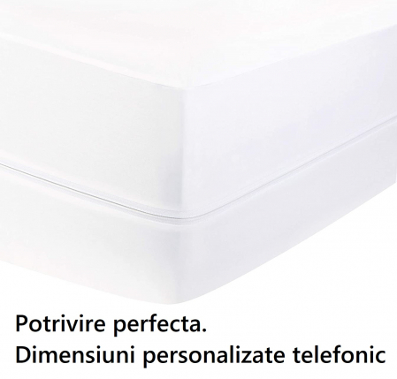 Husa cu fermoar pentru saltea din bumbac 100% natural, de culoare alb [4]
