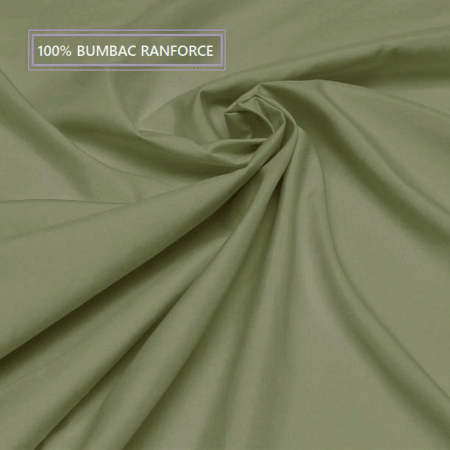 Cearceaf de pat cu elastic, bumbac natural 100%, verde army [5]