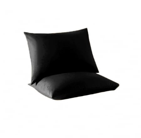 DECORAȚIUNI ȘI TEXTILE CASĂ - Fata de perna, bumbac natural 100% negru – 1 bucata