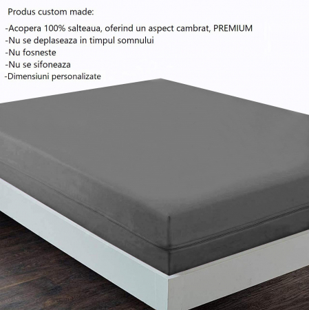 Husa cu fermoar pentru saltea din bumbac 100% natural, de culoare gri [3]