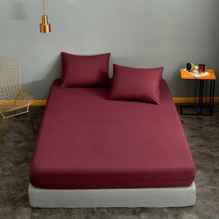 Husa cu fermoar pentru saltea din bumbac 100% natural, de culoare grena [7]