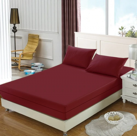 Husa cu fermoar pentru saltea din bumbac 100% natural, de culoare grena [9]