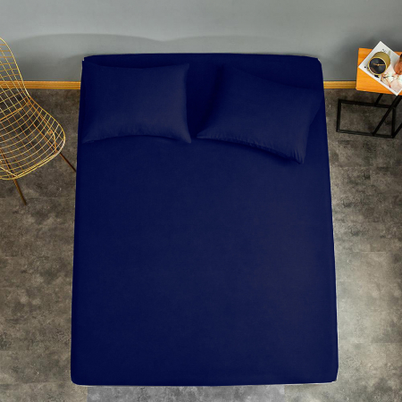 Husa cu fermoar pentru saltea din bumbac 100% natural, de culoare bleumarin [10]