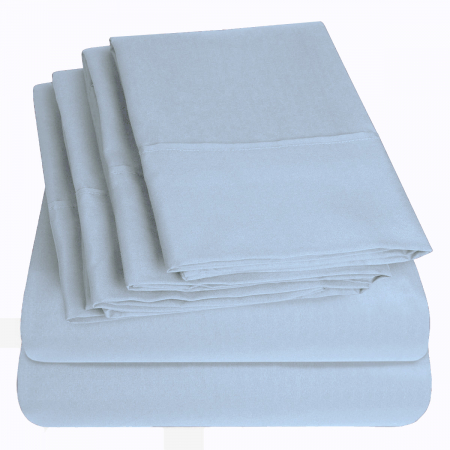 Husa cu fermoar pentru saltea din bumbac 100% natural, de culoare albastru deschis [6]