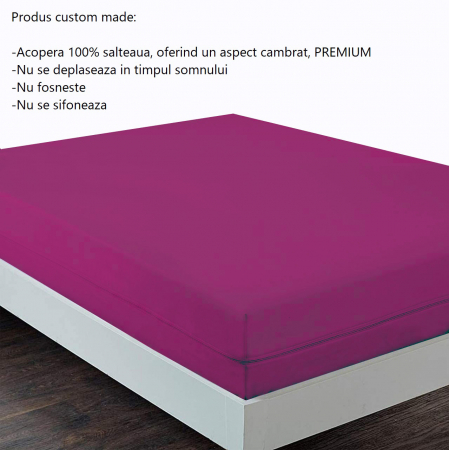 Husa cu fermoar pentru saltea din bumbac 100% natural, de culoare mov [3]