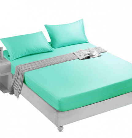 Husa cu fermoar pentru saltea din bumbac 100% natural, de culoare turcoaz [9]