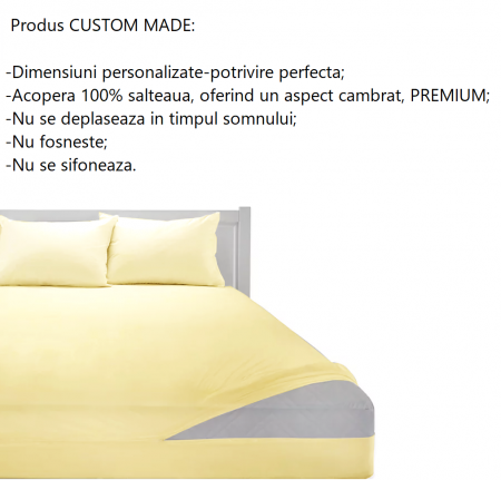 Husa cu fermoar pentru saltea din bumbac 100% natural, de culoare crem, ivory [3]