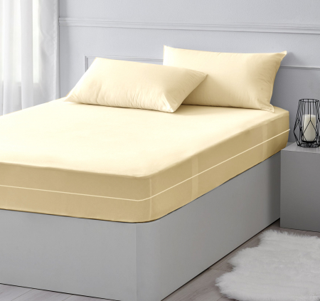 Husa cu fermoar pentru saltea din bumbac 100% natural, de culoare crem, ivory [8]