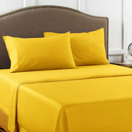 Husa cu fermoar pentru saltea din bumbac 100% natural, de culoare galben pal [9]