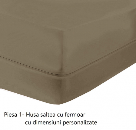 Husa cu fermoar pentru saltea din bumbac 100% natural, de culoare maro [4]
