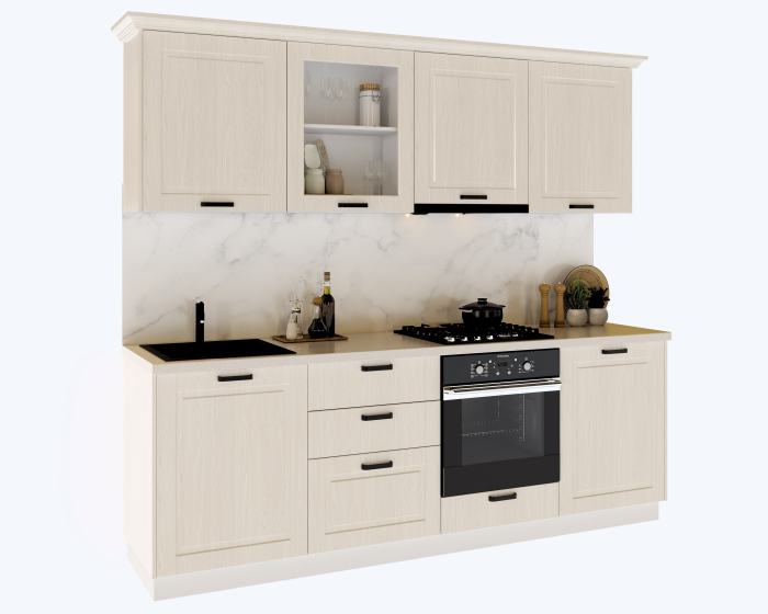 Bucatarie Athena 2.44 MDF 244x223x60cm lemn alb [11]