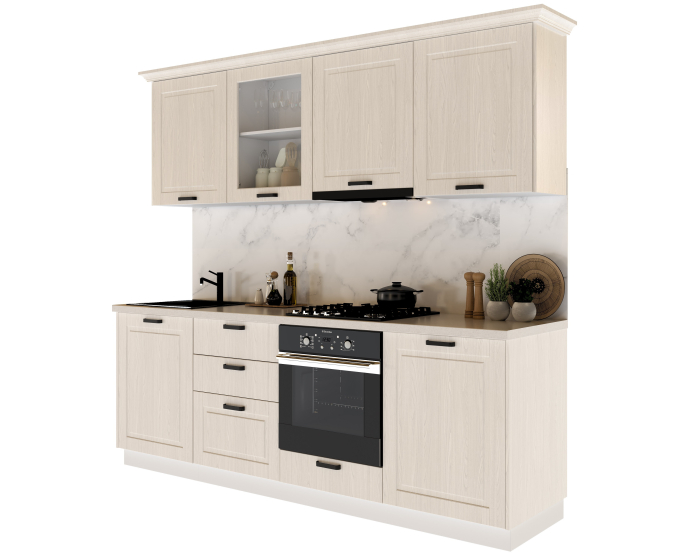 Bucatarie Athena 2.44 MDF 244x223x60cm lemn alb [9]