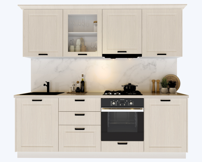 Bucatarie Athena 2.44 MDF 244x223x60cm lemn alb [10]